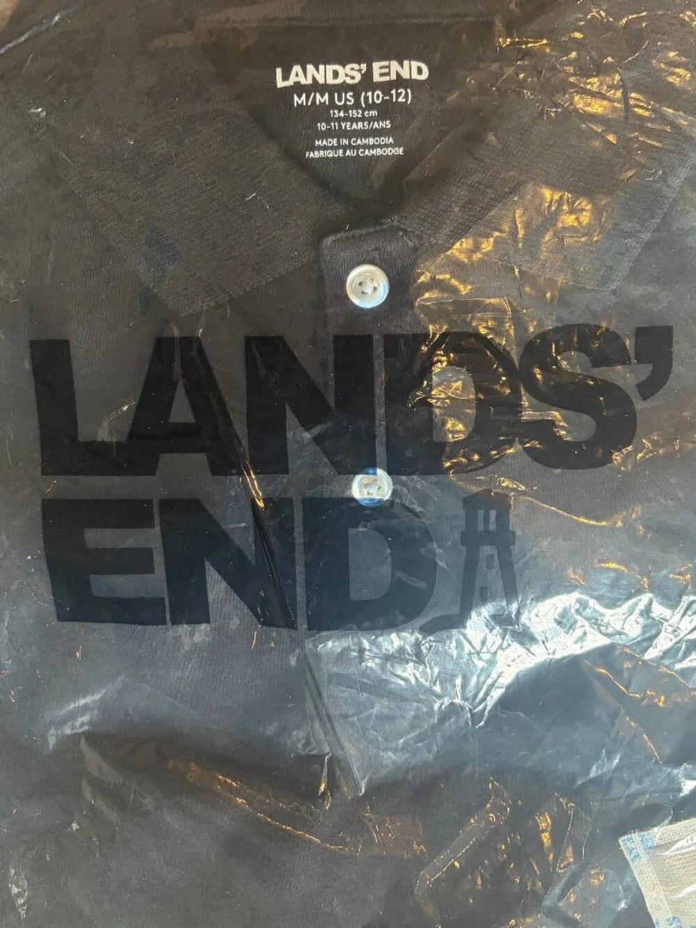 NWT School Uniform Kids Short Sleeve Black Polo, Medium (10-12)